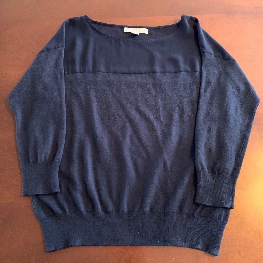 Banana republic sheer top sweater navy blue